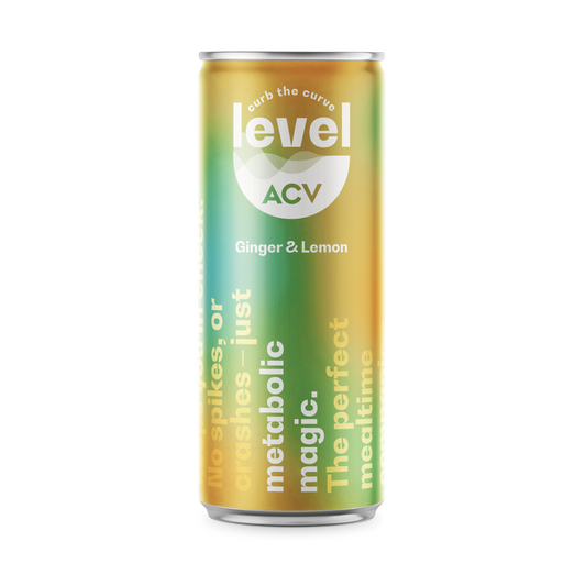 LEVEL ACV Ginger & Lemon x24 pack (330ml Can)